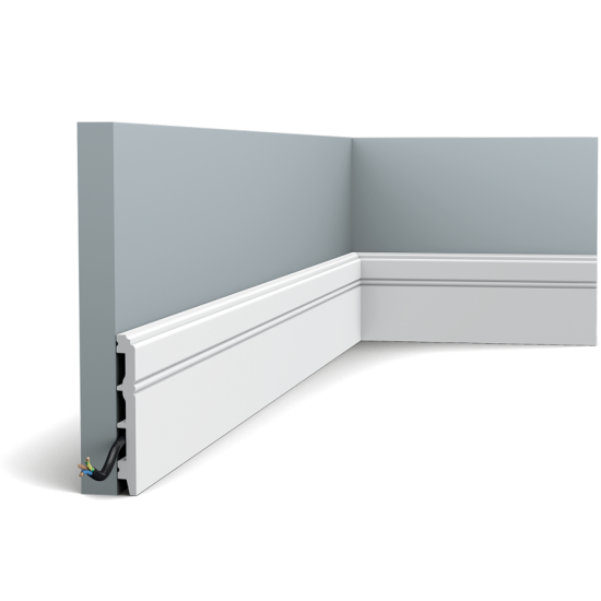 Listwa przypodłogowa ORAC Decor SX105. Kolor: biały. Wymiary: 13x108x2000 mm.