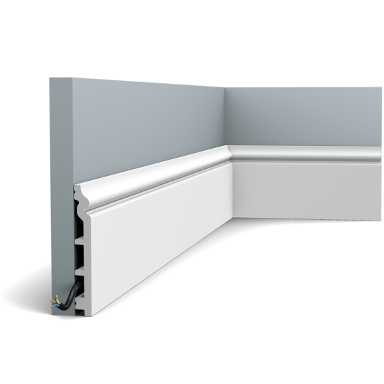 Listwa przypodłogowa ORAC Decor SX118 Flex CONTOUR. Kolor: biały. Wymiary: 18x138x2000 mm.