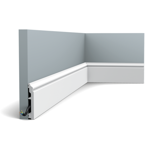 Listwa przypodłogowa ORAC Decor SX173 Flex. Kolor: biały. Wymiary: 16x100x2000 mm.