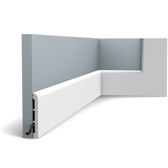 Listwa przypodłogowa ORAC Decor SX184 Flex. Kolor: biały. Wymiary: 13x110x2000 mm.