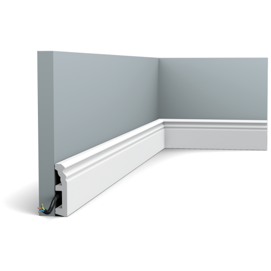 Listwa przypodłogowa ORAC Decor SX195. Kolor: biały. Wymiary: 19x80x2000 mm.